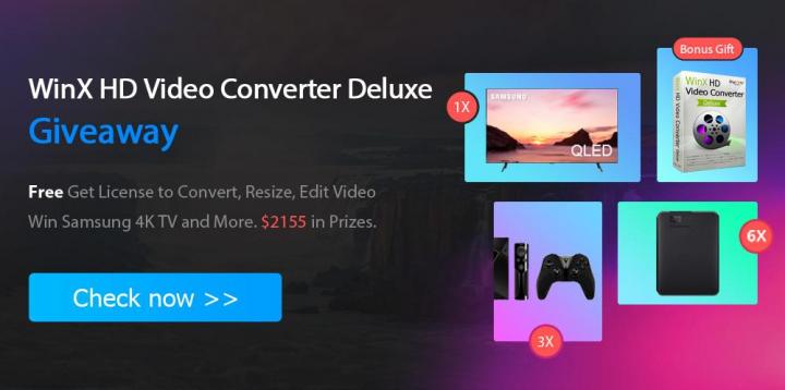 【Exclusive Giveaway】–WinX HD Video Converter Deluxe & Win Samsung 4K TV Contest!