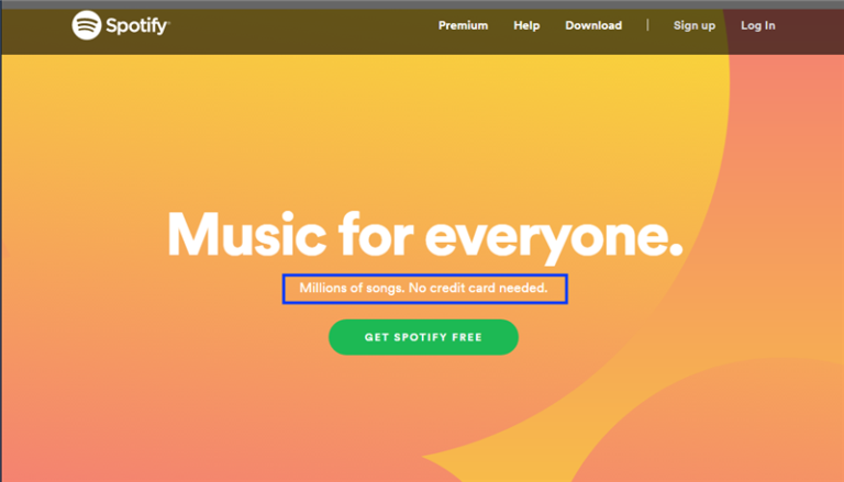 One month free use of Premium Spotify for everyone without a credit