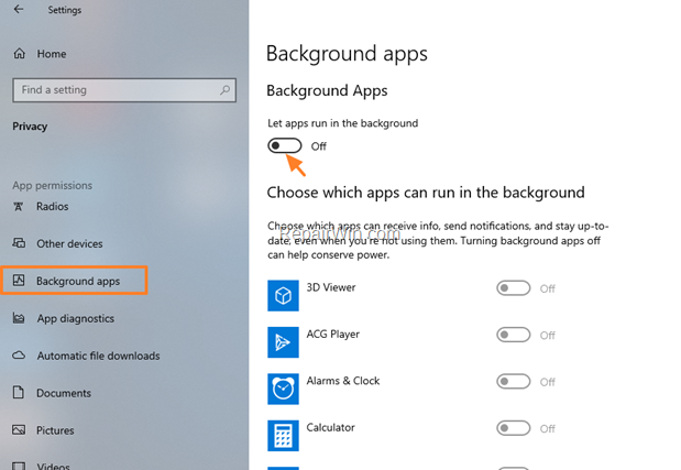 Prevent Apps from Running in the Background - Windows 10