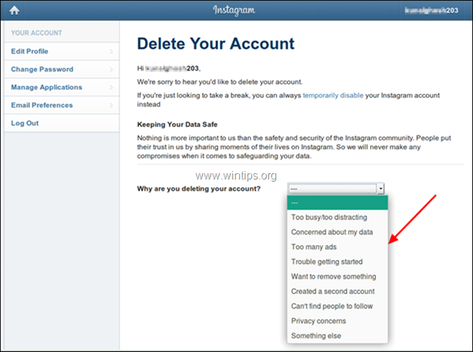 How to Delete your Instagram Account