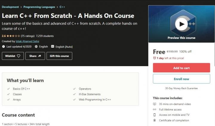 [expired]-udemy-giveaway:-learn-c++-from-scratch