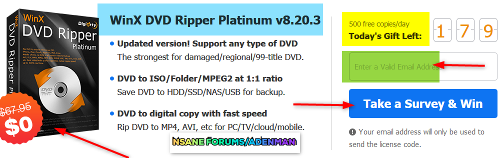 winx dvd ripper only rips 5 minutes
