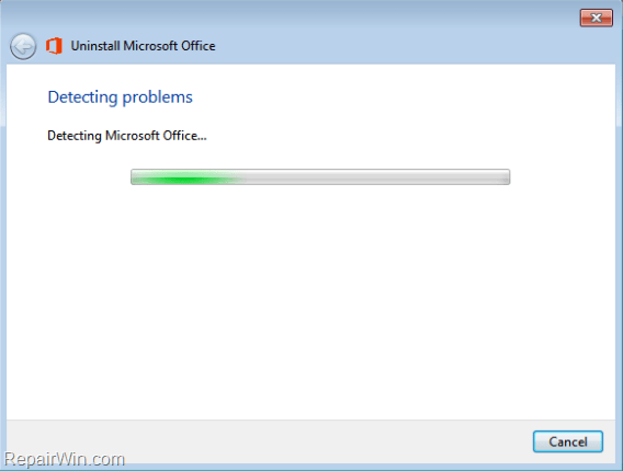 cannot uninstall office