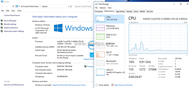 CPU Not Running at Full Speed in Windows 10