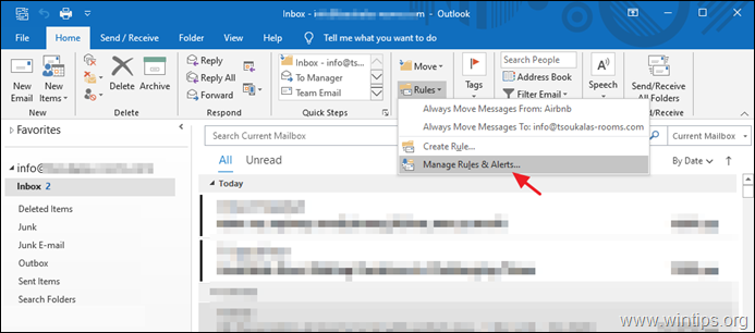 missing emails in outlook 2016 imap