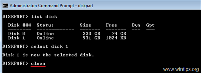 diskpart-format