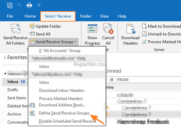 Outlook Send/Receive > Define Send/Receive Groups ” width=”601″ height=”428″ border=”0″></a></p>
<p align=