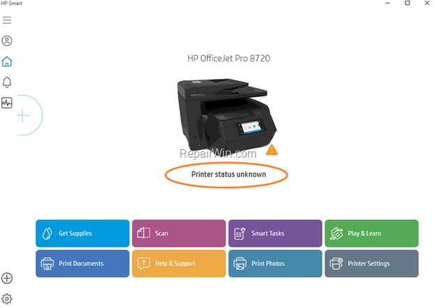 FIX: HP Smart "Printer Status unknown" 