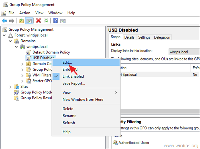 Disable USB Access for Certain Users through Group Policy
