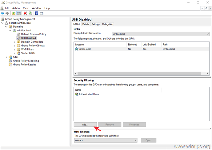 Block USB to Certain Users in AD Server 2016