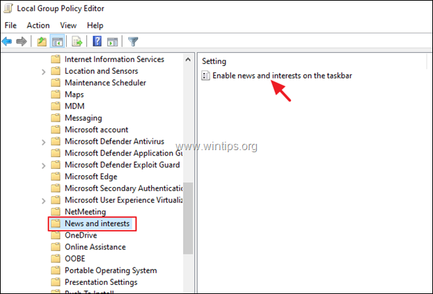 Remove News and Interests - Group Policy 