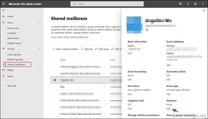 Assign Members to Shared Mailbox