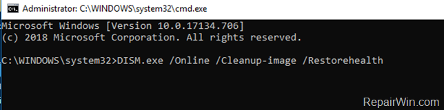 DISM.exe /Online /Cleanup-image /Restorehealth
