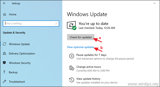check for updates windows 10