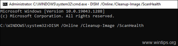 DISM /Online /Cleanup-Image /ScanHealth