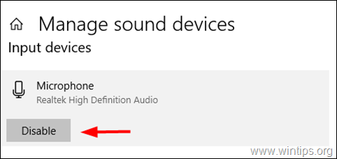 Microphone Disable