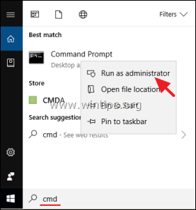Run CMD as Administrator in Windows 10