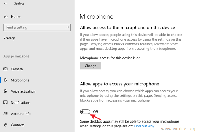 Allow Apps to Access Microphone