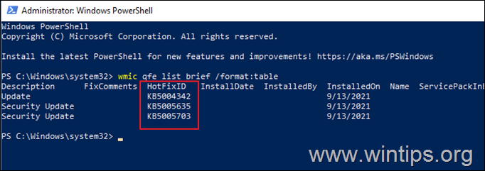 View List of Installed Updates - PowerShell
