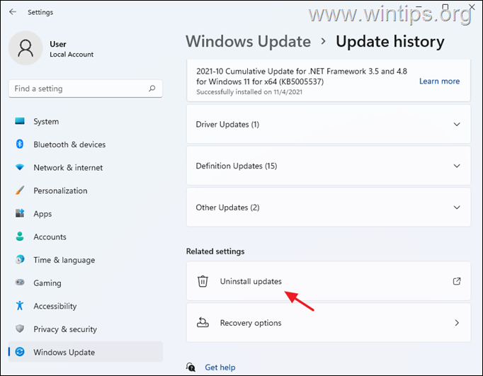Uninstall Updates - Windows 11 & Windows 10