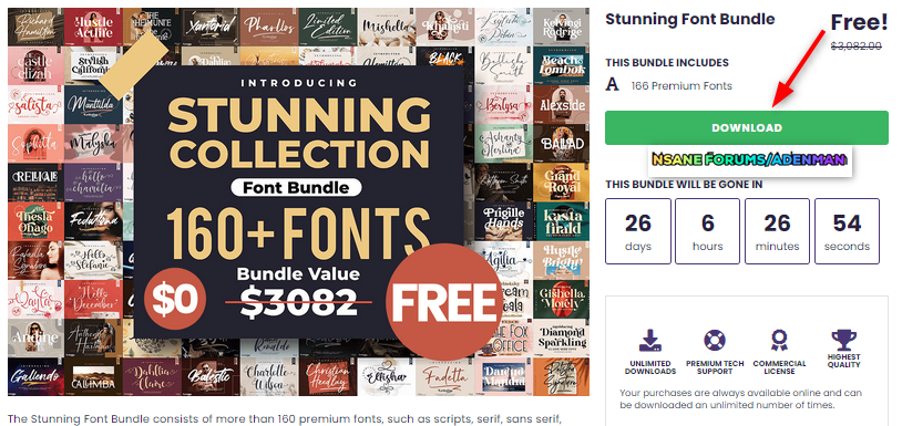 stunning-font-bundle-–-166-premium-fonts