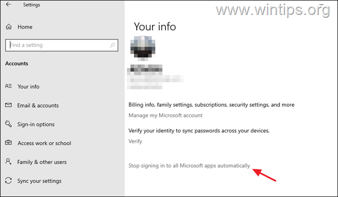 Stop signing in to all Microsoft apps automatically