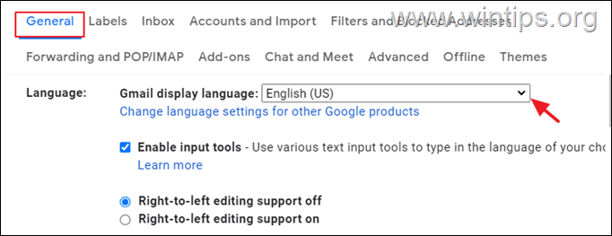 How to Change the GMAIL Display Language in Desktop