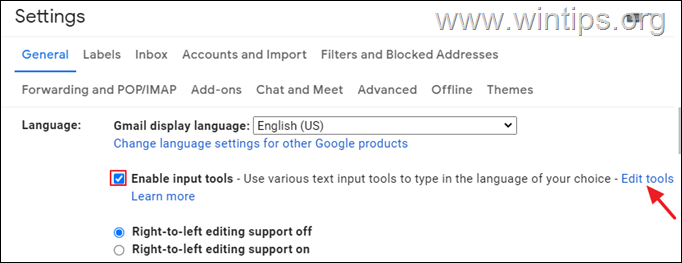 Gmail Input Tools