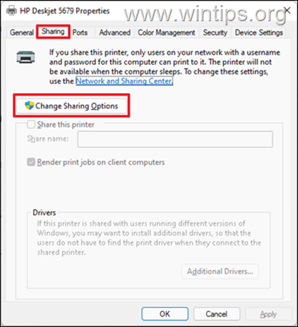 Priner Sharing Windows 11