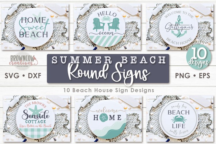 free-beach-round-sign-svg/cut-files-bundle