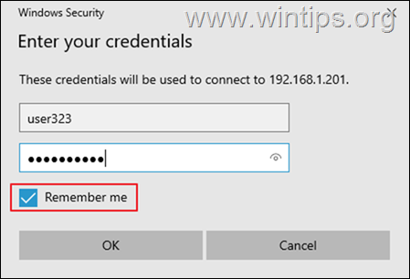 remember credentials in remote desktop