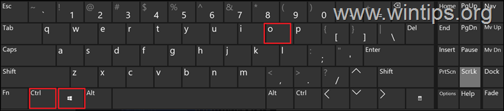 On-Screen Keyboard Shortcut CTRL + Windows + O