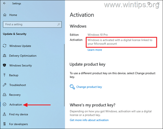 Transfer Windows 10/11 license - Microsoft Account.