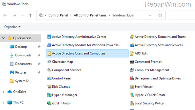 Install Active Directory Users and Computers Windows 10-11. 