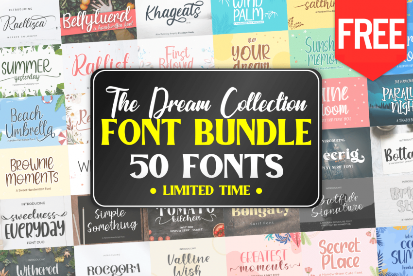 [expired]-the-dream-collection-font-bundle-–-50-premium-fonts