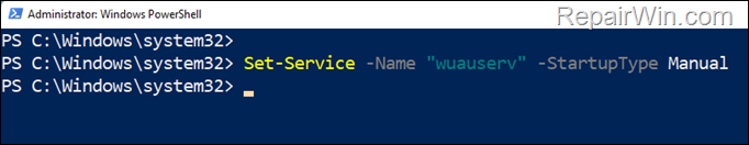 enable service powershell command