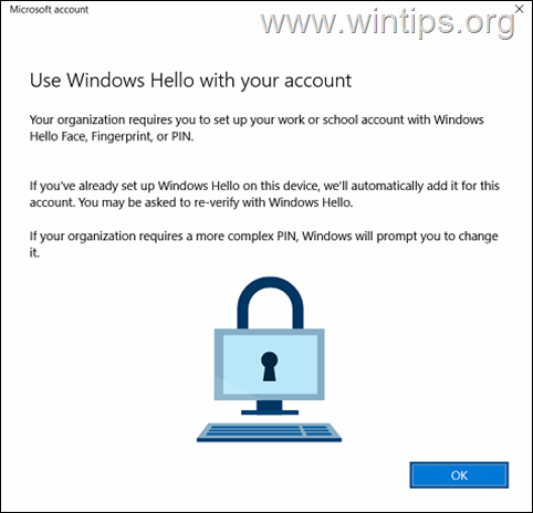 How to Disable "Use Windows Hello with your account" prompt (0x801c044f). 