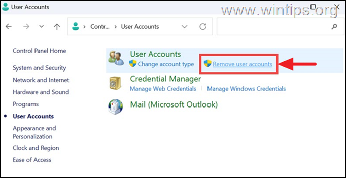 Remove User Account Windows