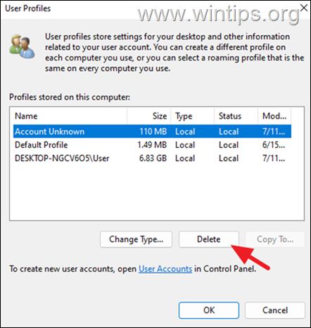 Delete User Profile Windows 11