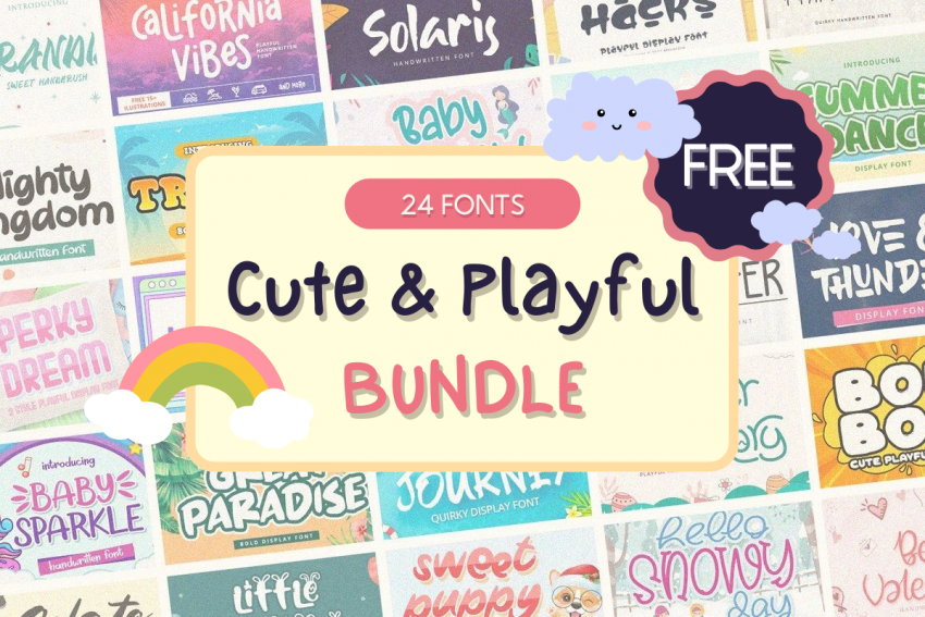 cute-&-playful-font-bundle-(24-premium-fonts)