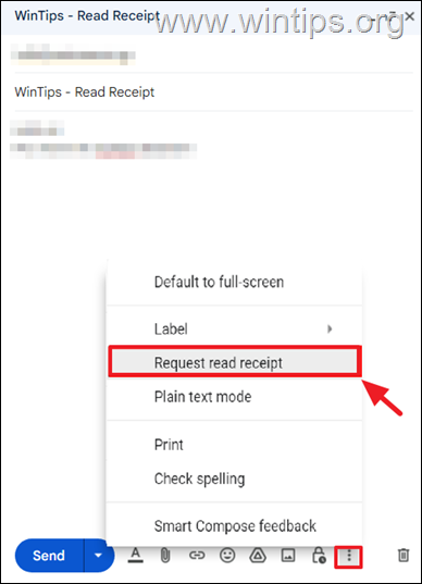 How to request a read receipt in gmail