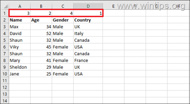 Move Columns in Excel with Data Sort