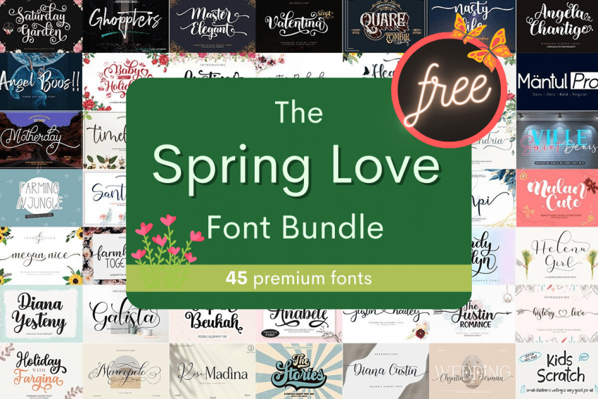 [expired]-the-spring-love-font-bundle-(45-premium-fonts)