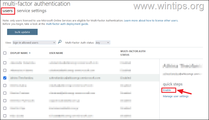 Enable Multi-factor authentication Microsoft 365