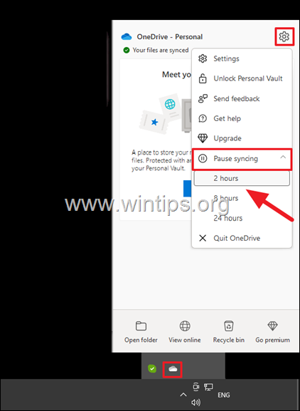 How to Pause Syncing Files to OneDrive.