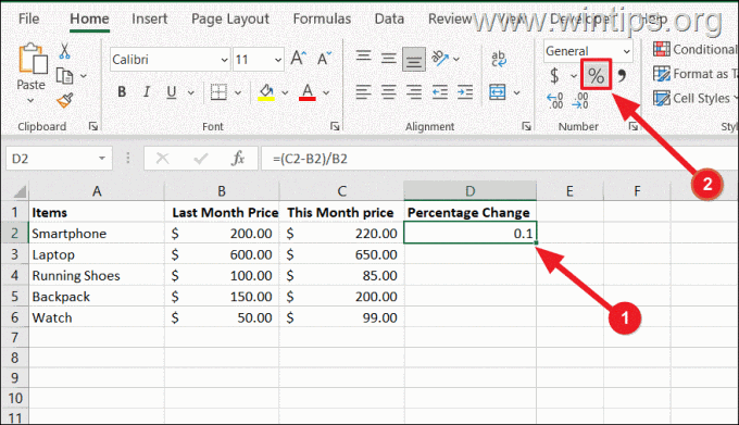 How to Calculate Percentage Change in Excel
