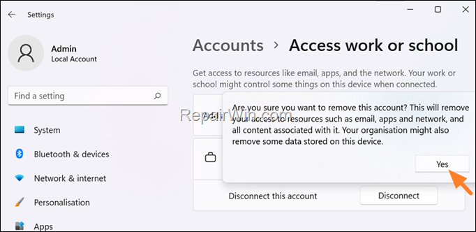 Remove Microsoft Account