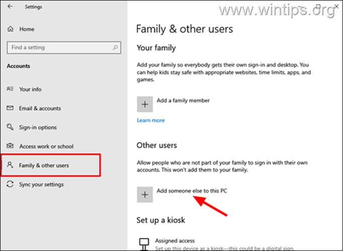 Create a New User Account on Windows 10