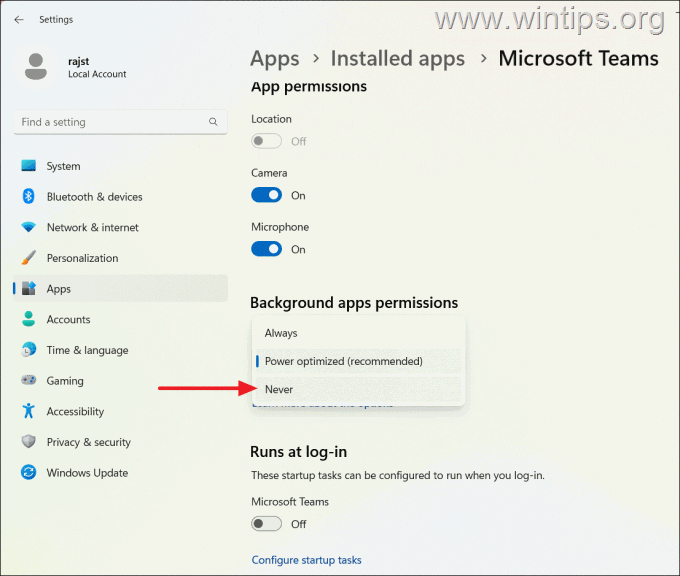 Prevent Background Apps from Running in Windows 11