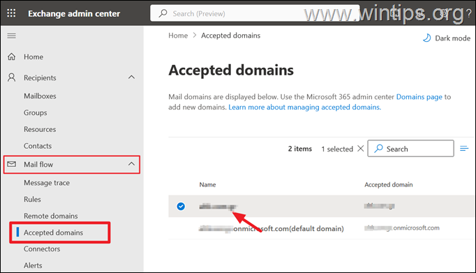 Manage Accepted Domains in Office 465